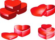 free vector Valentine day heartshaped gift box vector